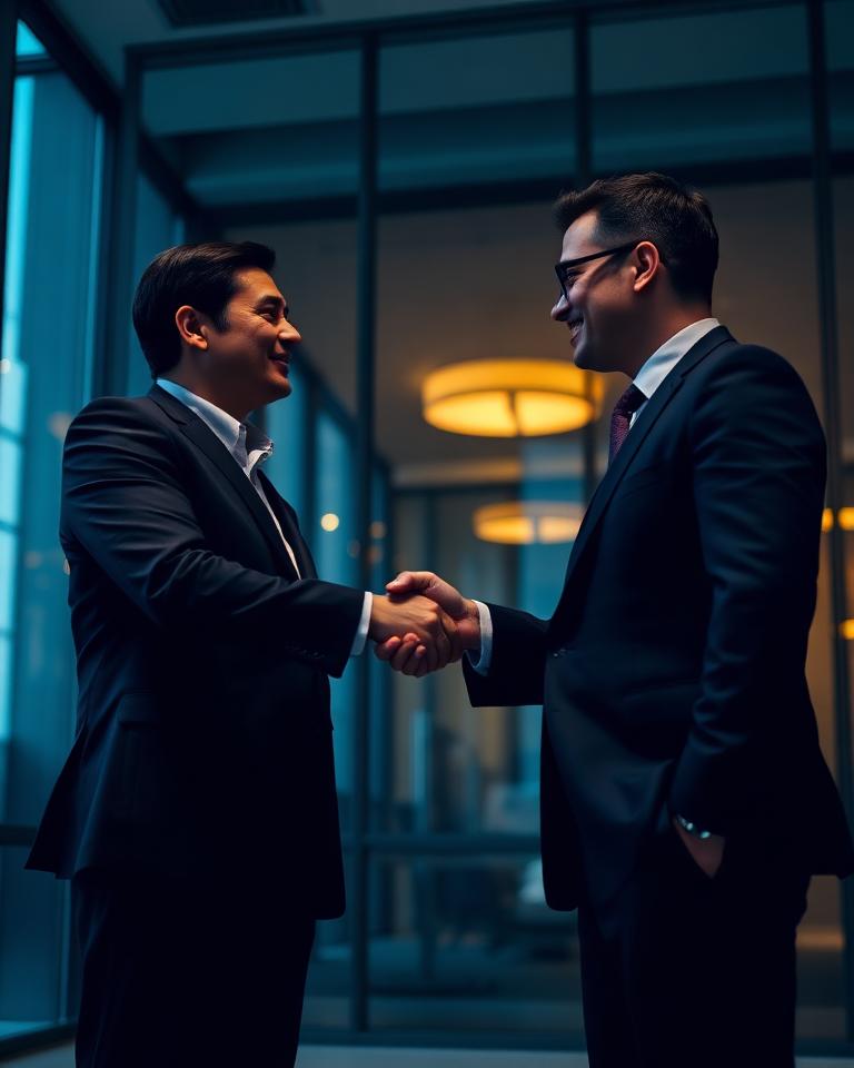 Federal contracting partnership handshake